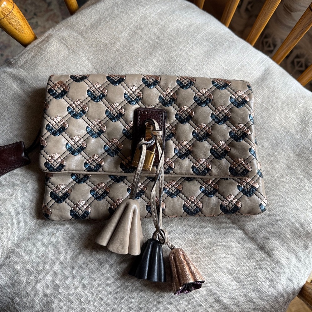 MARC JACOBS S/S 2009 Memphis Pouchette (Clutch/Accessory Case) Beige -  Rare/HTF
